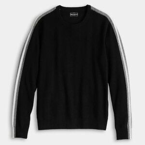 Men's For The Republic Long Sleeve 100% Cashmere Crewneck Racing Stripe Sweater